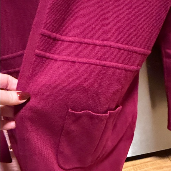 Talbots NWT Duster in Warm Fusia Sweater PL $129 - Picture 4 of 5